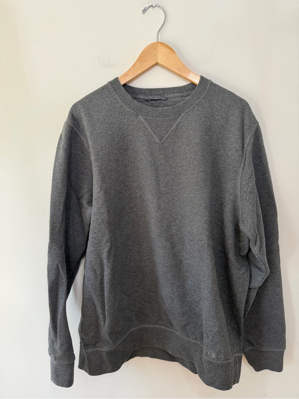 LL Bean Traditional Fit Crewneck Sweatshirt Cotton Pullover Grey Men’s Size L